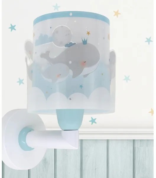 Dalber 61179T - Applique per bambini WHALE DREAMS 1xE27/15W/230V blu