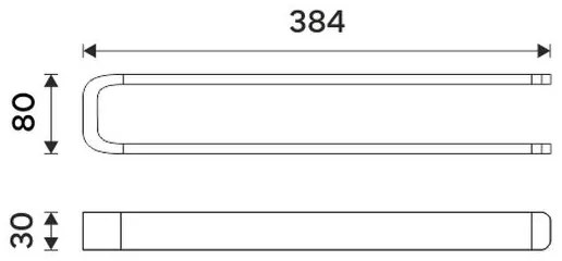 NIMCO NK 30098-26 - Appendiabiti da parete NIKAU 39 cm cromo lucido