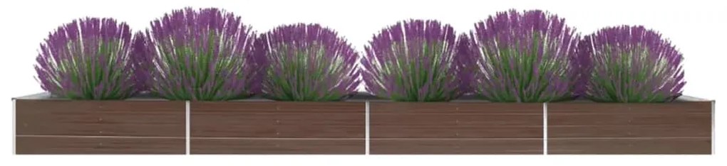 Letto Rialzato Giardino İn Acciaio Zincato 600x80x45 Cm Marrone /