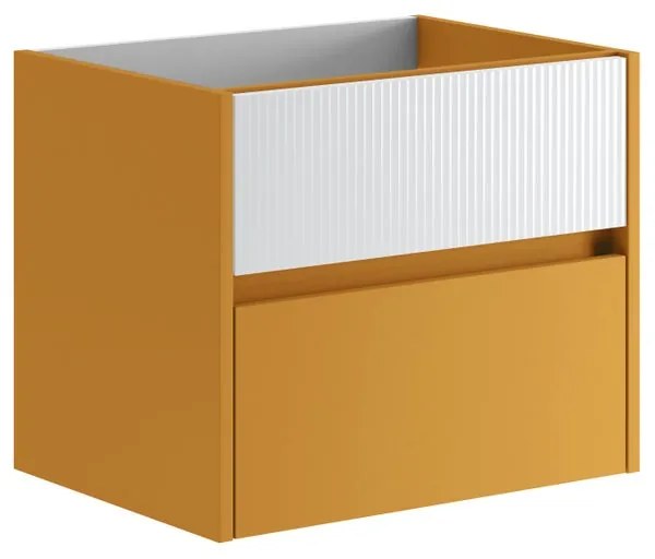 Mobile da bagno sospeso sotto lavabo L 59.5 x H 50 x P 45.5 cm beige laccato opaco, 2 cassetti Niwa