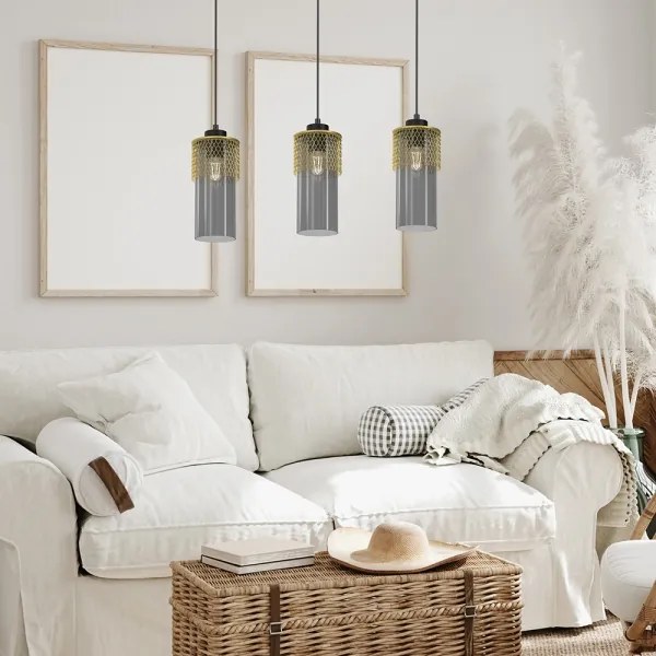 Lampadario a sospensione con filo GLAM 3xE27/60W/230V