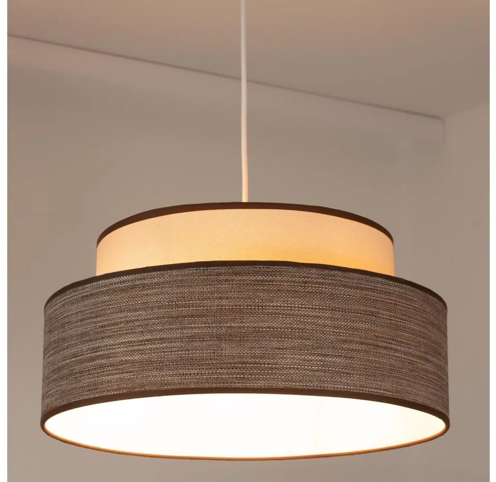 Lampadario a sospensione con filo GRACE 1xE27/60W/230V diametro 40 cm color crema/marrone