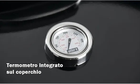 Master Touch E-5750 Weber Barbecue A Carbone 57 Cm Con Coperchio E Termometro Nero