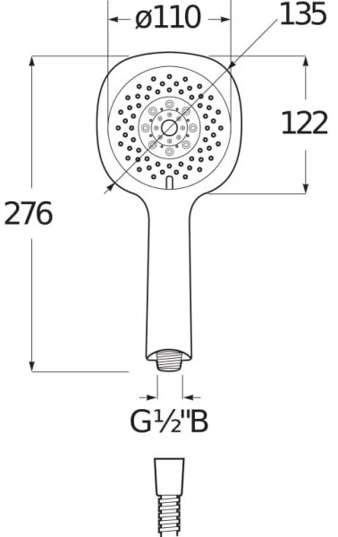 JIKA H3611X30044711 - Doccia a mano CUBITO cromo lucido