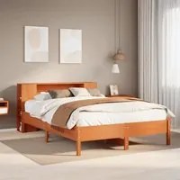 Letto Libreria senza Materasso Marrone Cera 120x190 cm in Pino 3322845