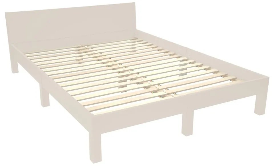 Letto matrimoniale beige in legno di faggio con griglia 160x200 cm Dabi - Ragaba