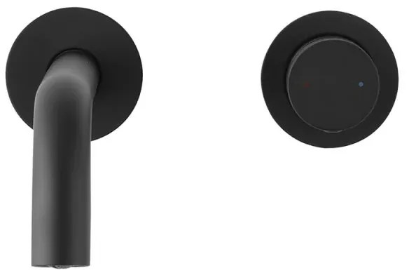 Miscelatore lavabo a muro nero opaco senza leva in acciaio inox Gemini