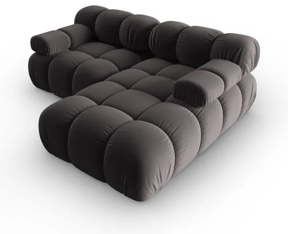 Divano angolare in velluto grigio scuro (angolo destro) Bellis - Micadoni Home