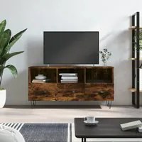 Mobile Porta TV Rovere Fumo 102x36x50 cm in Legno Multistrato 829033