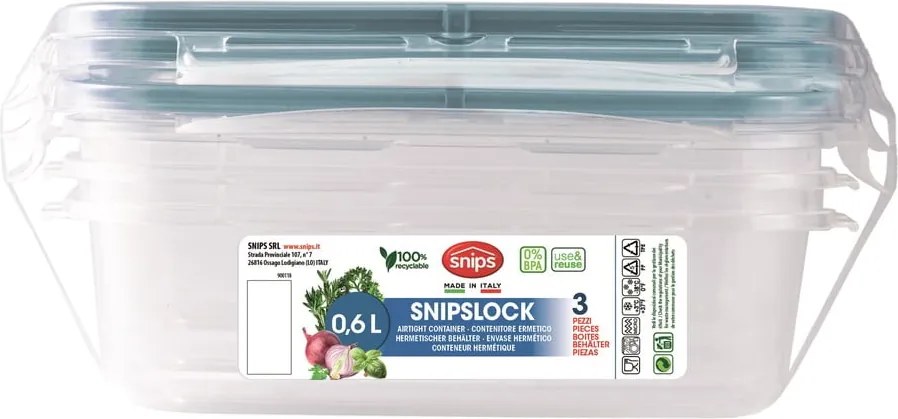 Scatole per alimenti in set 3 pz Snipslock – Snips