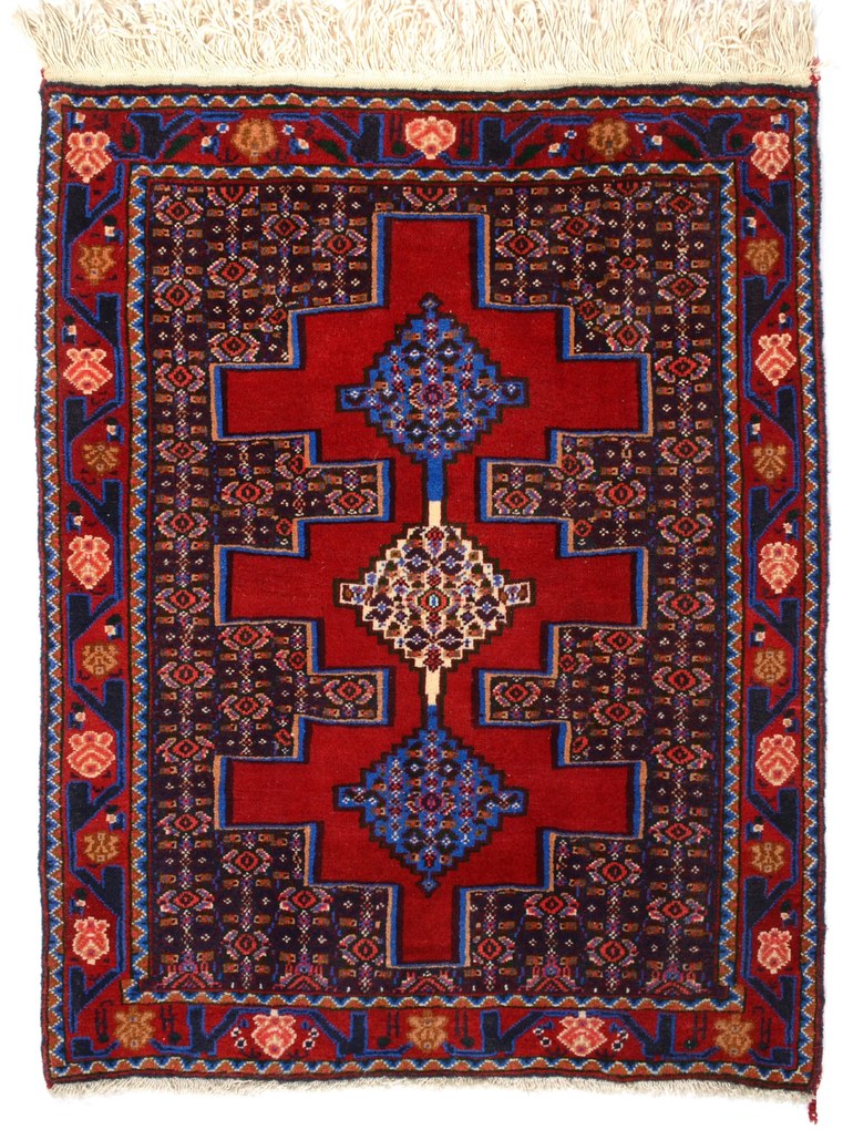 Senneh Tappeto persiano 70x90 Rosso (Iran) Annodato A Mano