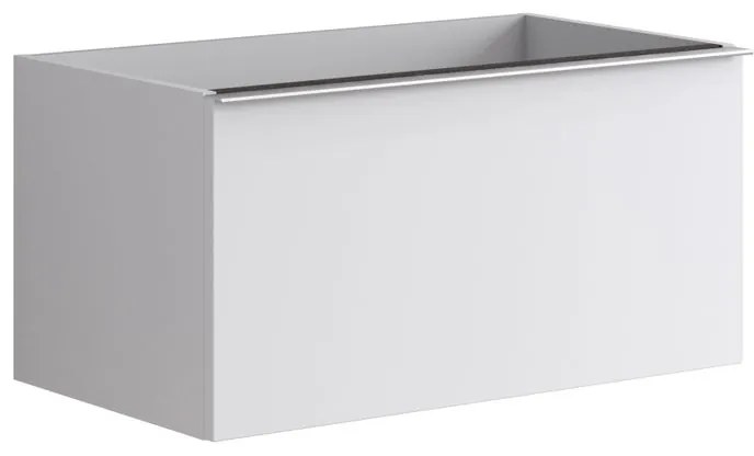 Mobile da bagno sospeso sotto lavabo L 80 x H 40 x P 45.5 cm bianco laccato opaco, 2 cassetti Pixel plain