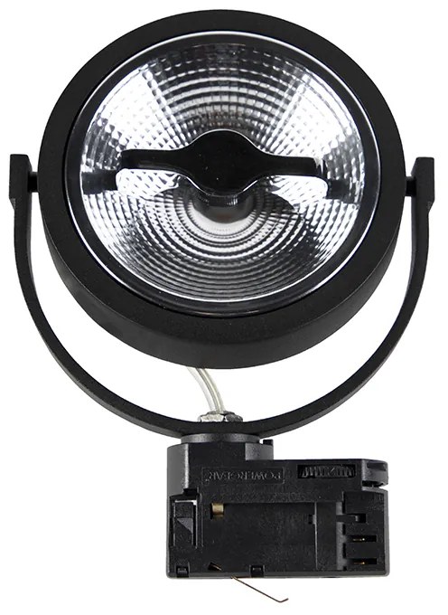 Faretto a binario LED trifase nero 15W 2700K con AR111 - Expert
