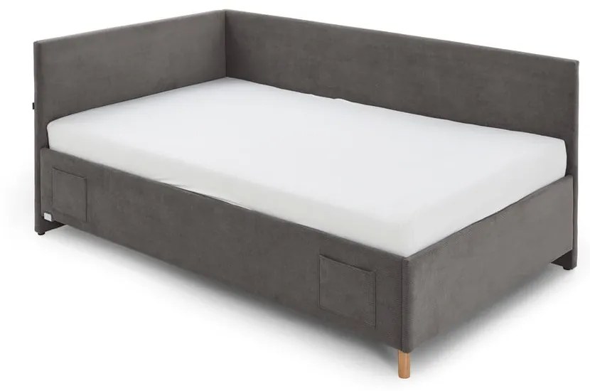 Letto da bambini color antracite con sponde e spazio contenitivo 90x200 cm Cool – Meise Möbel