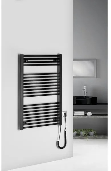 Aqualine - Radiatore elettrico da bagno DIRECT-E 400W/230V 96 cm opaco nero