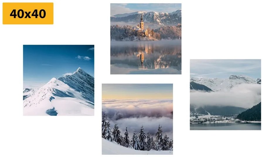 Set di quadri – Montagne innevate