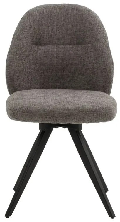 Set di sedie girevoli ZENNENDAL in tessuto grigio e gambe in metallo nero