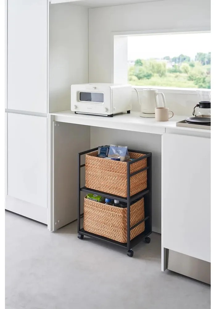 Scaffale in metallo nero con rotelle 42x60 cm Tower - YAMAZAKI