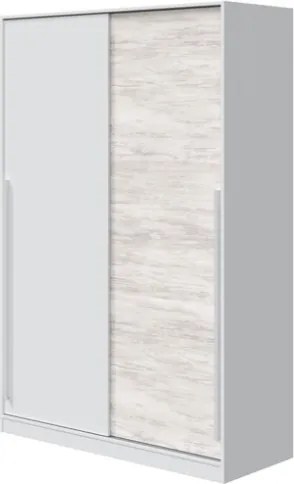Armadio Guardaroba Appendiabiti 2 Ante Scorrevoli 120 Cm Bianco Anticato TOP121A