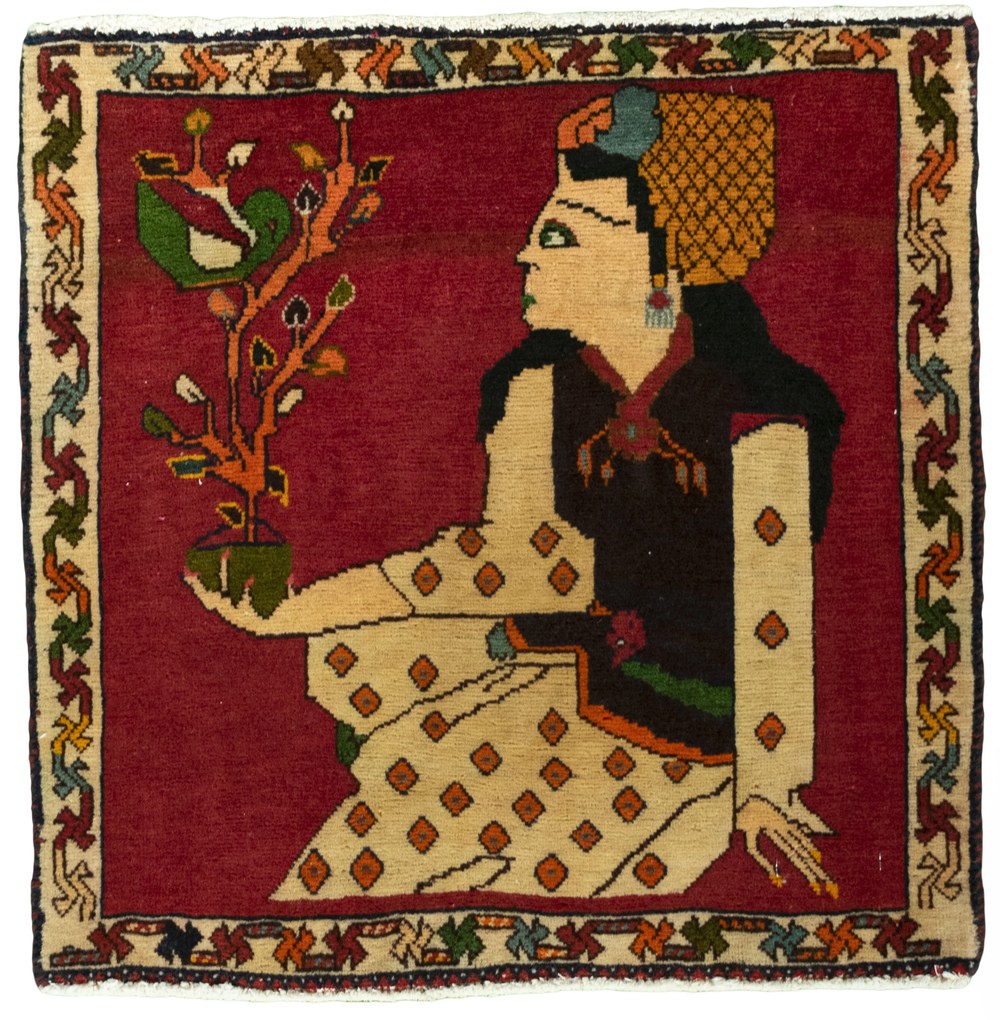 Shiraz Tappeto persiano 60x60 Rosso (Iran) Annodato A Mano