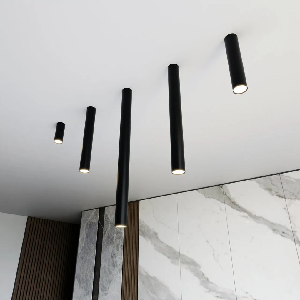 Plafoniera TECNO 1S da soffitto base GU10 Nera