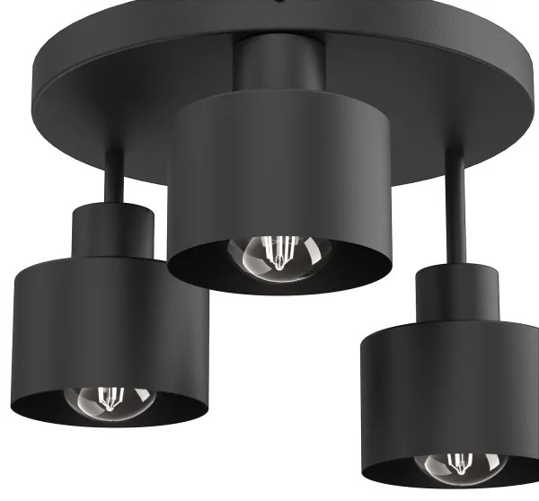 Plafoniera PARKLA 3xE27/15W/230V nero