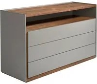 Cassettiera 148x50x85 cm in legno grigio e noce