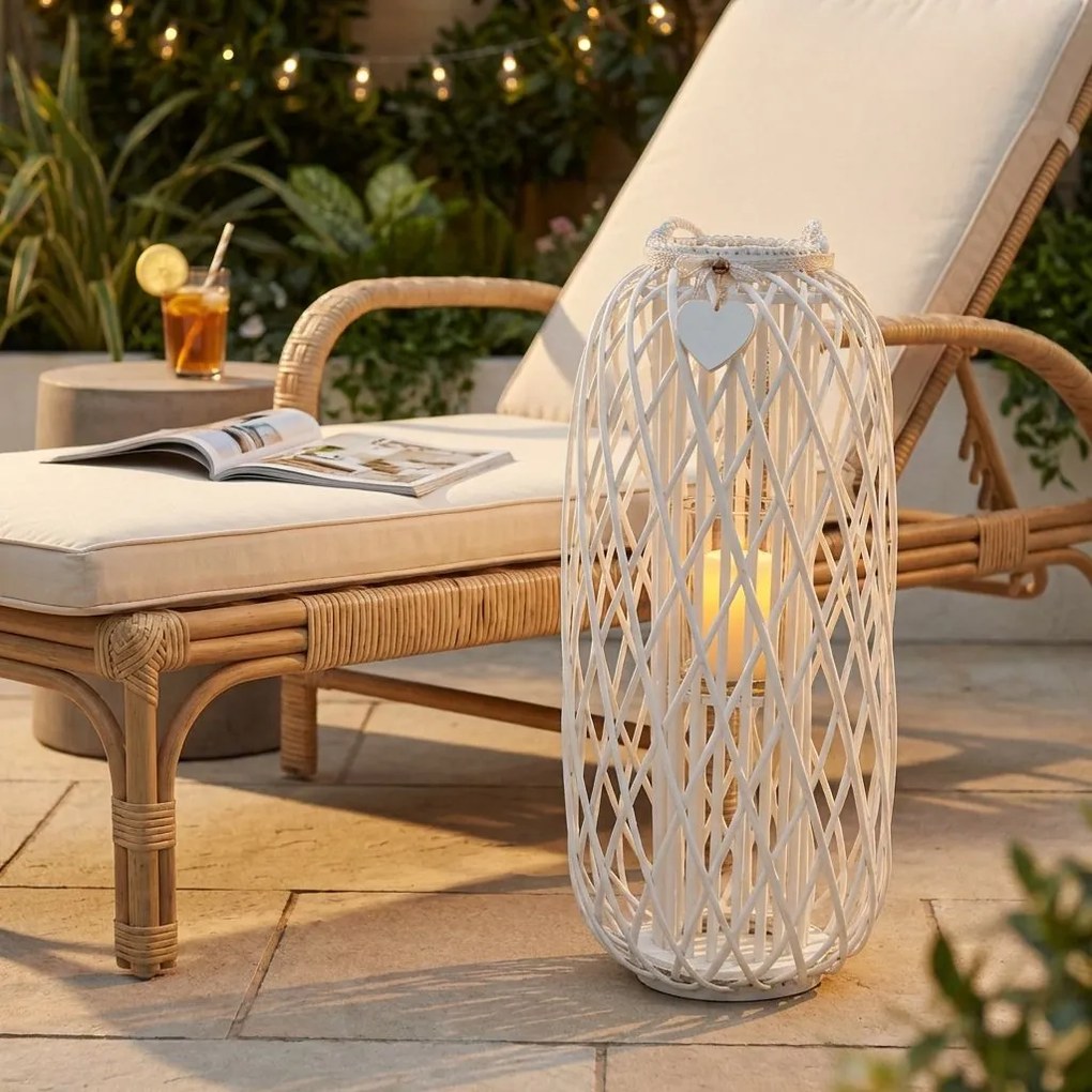 GENEVIEVE - lanterna in vimini tondo 20 x 95 cm