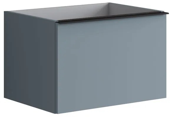 Mobile da bagno sotto lavabo Pixel plain laccato opaco indaco e maniglia alluminio nero laccato opaco L 60 x H 40 x P 45.5 cm 1 cassetto, lavabo non incluso