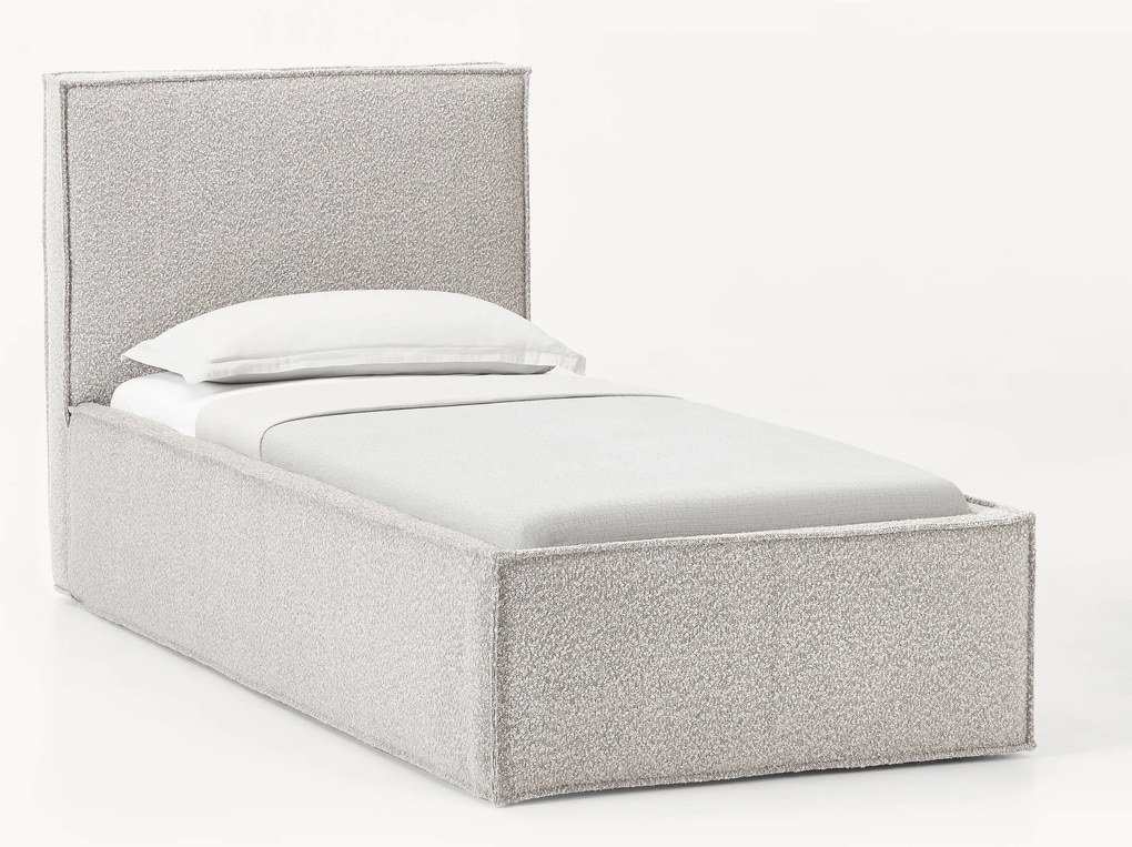 Letto singolo imbottito in bouclé Dream