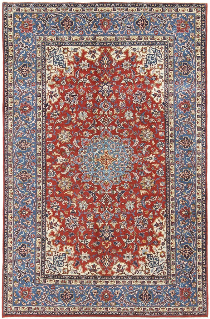 Isfahan Tappeto 150 x 240 (Iran) Annodato A Mano