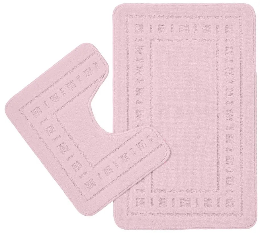 Set di tappetini per il bagno rosa chiaro 2 pz per WC 50x80 cm Armoni – Catherine Lansfield