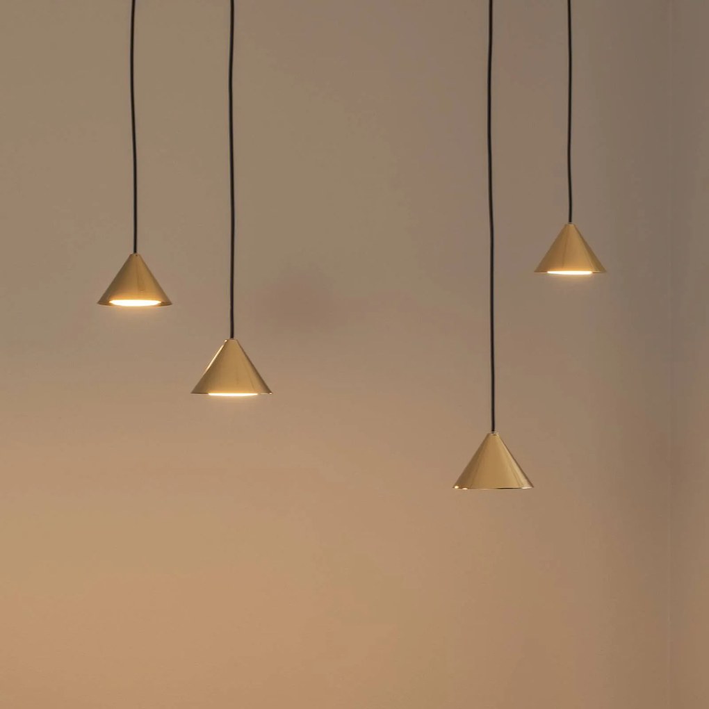 EMIBIG LIGHTING Lampada a sospensione Elit Spider, a 4 luci, color oro, metallo