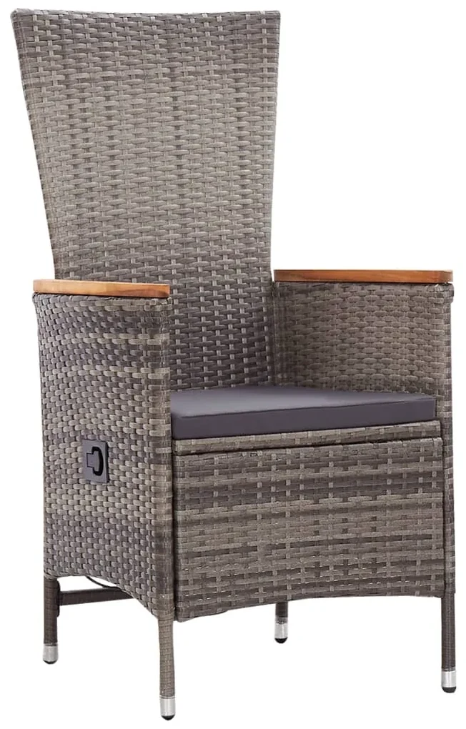 Set mobili da pranzo per giardino 3 pz grigio