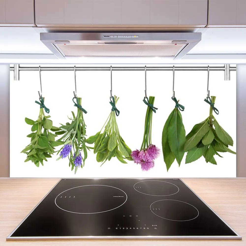 Pannello paraschizzi cucina Erbe, foglie secche, fiori 100x50 cm