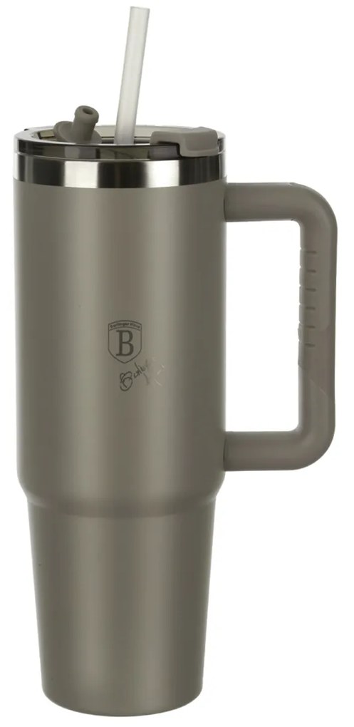 Tazza termica da viaggio con cannuccia 1 L taupe