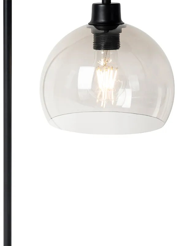 Lampada da tavolo moderna nera con paralume fumé - Maly