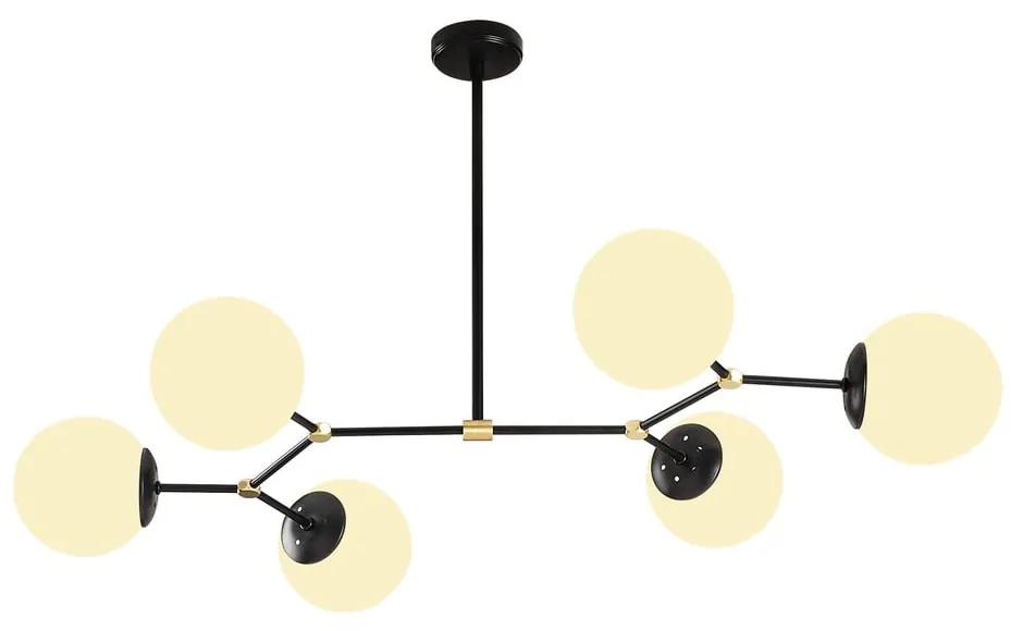 Apparecchio a sospensione nero per 6 lampadine Damar Orizzontale - Opviq lights