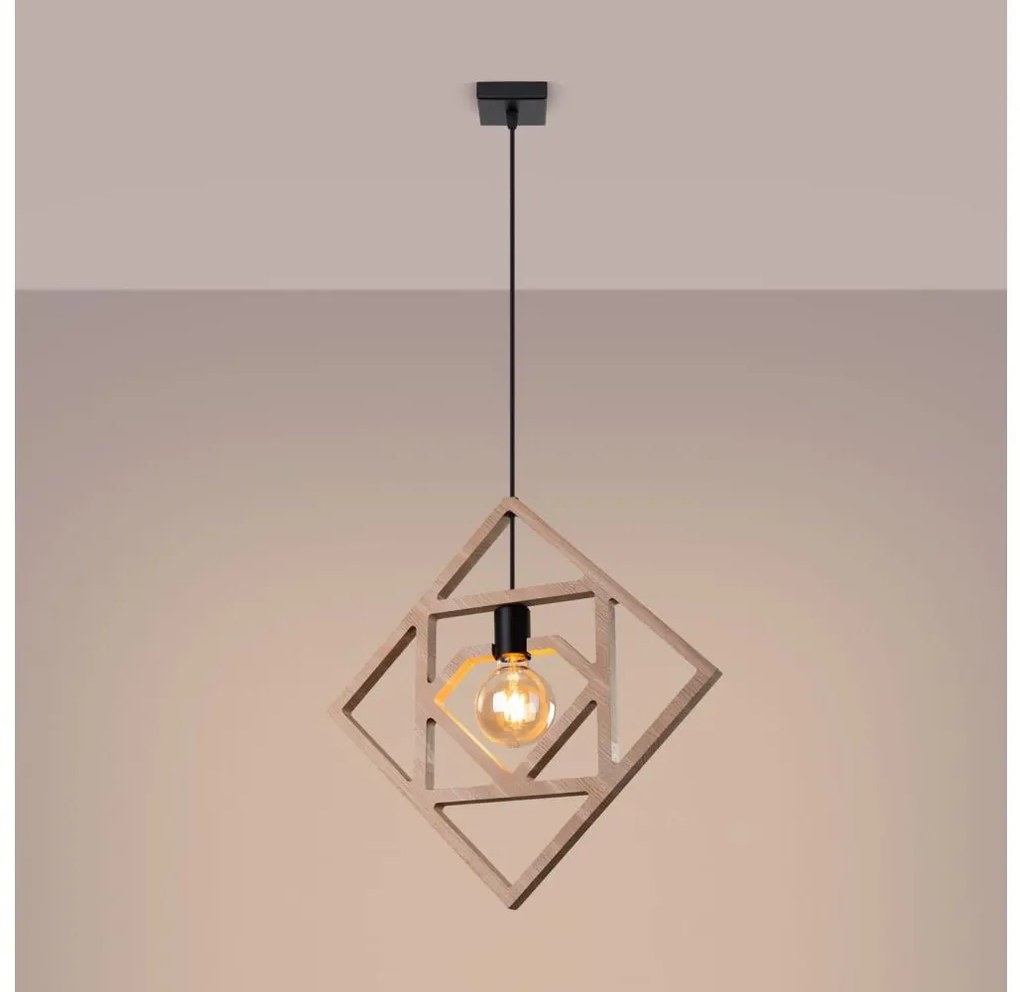 Sollux SL.1757 - Lampadario a sospensione con filo CARO 1xE27/15W/230V faggio