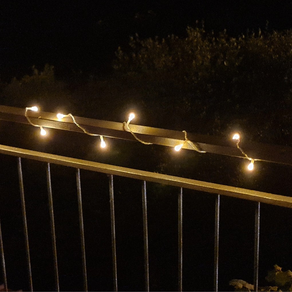 Catena luminosa da esterno Con Pannello Solare a Bulbo 150 Led