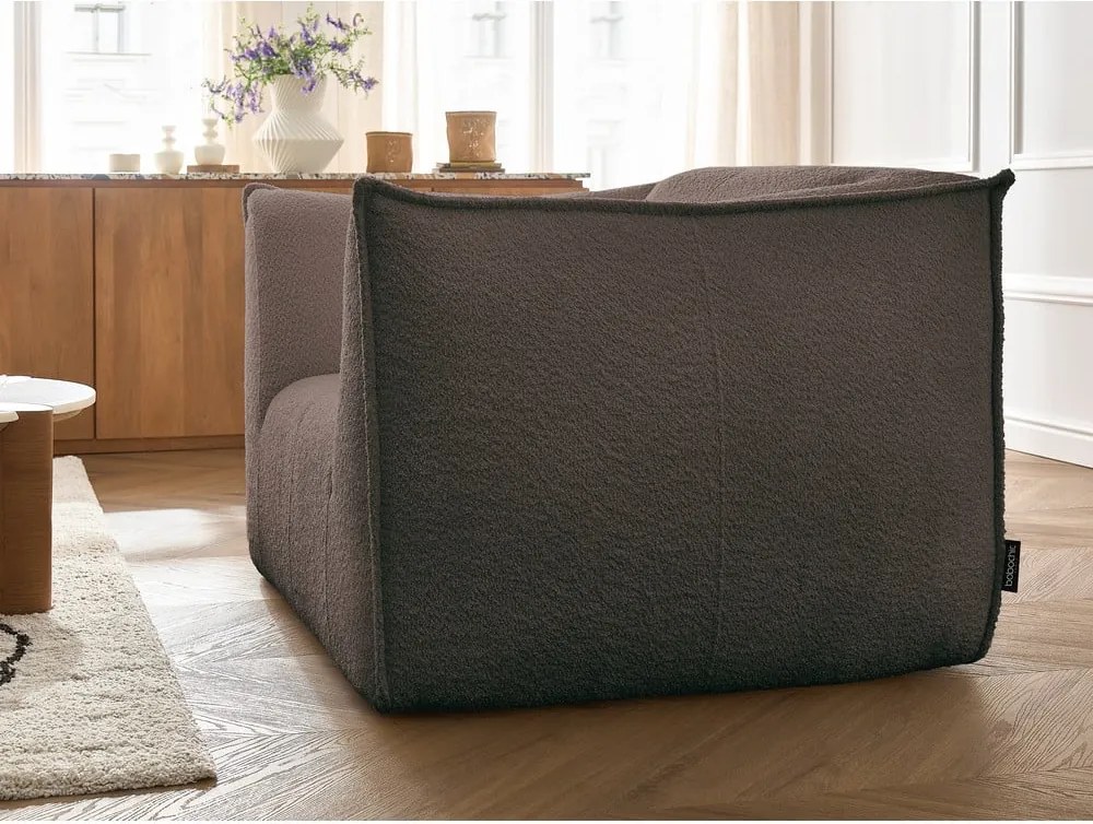 Poltrona marrone con rivestimento in bouclé Giorgia – Bobochic Paris