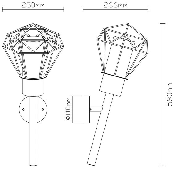 Globo 31355W - Applique da esterno HORACE 1xE27/15W/230V IP44
