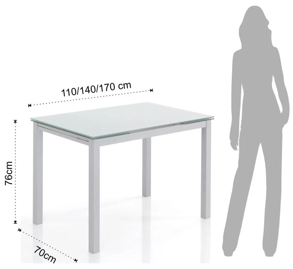 Tavolo da pranzo pieghevole con piano in vetro 70x110 cm Fast - Tomasucci