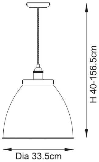 Endon 98749 - FRANKLIN Lampada a sospensione con cavo 1xE27/10W/230V nero/ottone