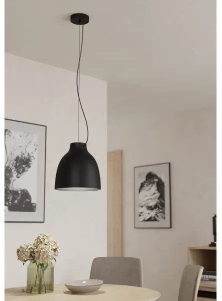 Eglo 900158 - Lampadario a sospensione con filo CAMASCA 1xE27/40W/230V nero