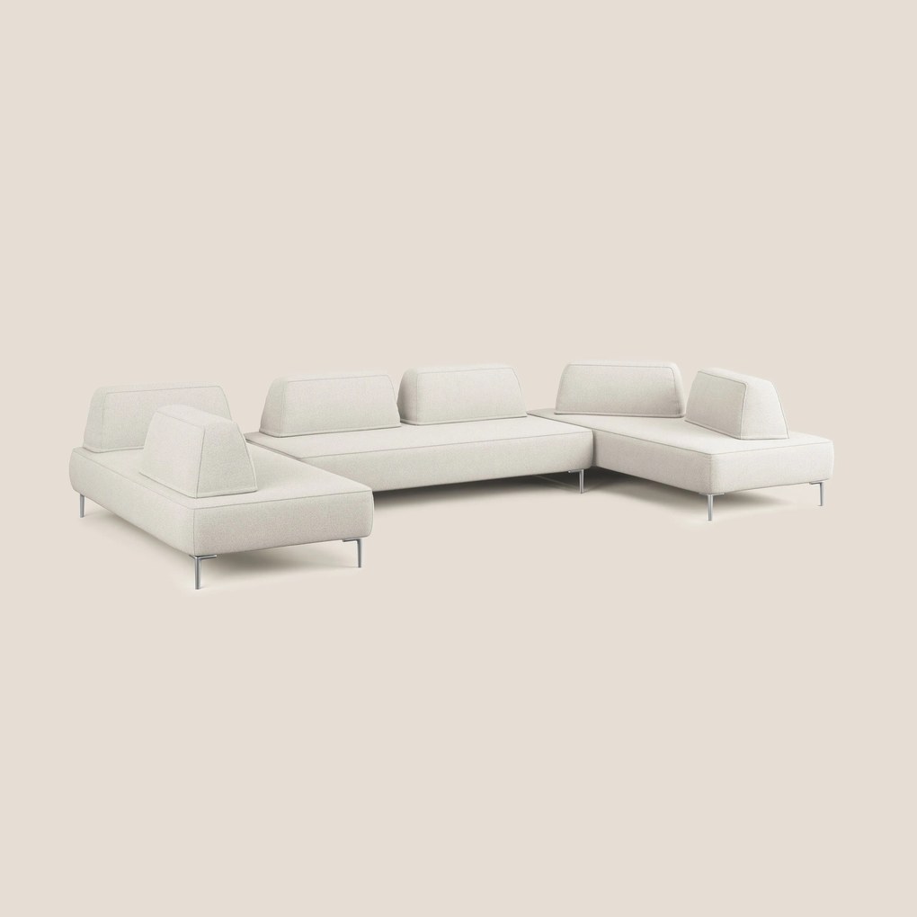 Newton divano panoramico modulare con schienali movibili T07 bianco