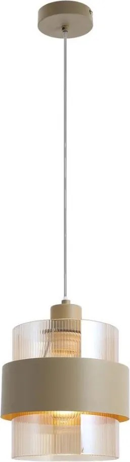 Lampadario a sospensione su cavo VALENTINO 1xE27/15W/230V beige/trasparente