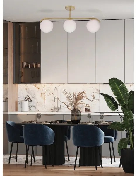 Lampadario a sospensione con supporto rigido AMADEO 3xE14/40W/230V ottone