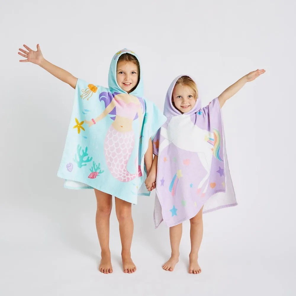 Poncho per neonato in cotone viola Unicorn - Catherine Lansfield