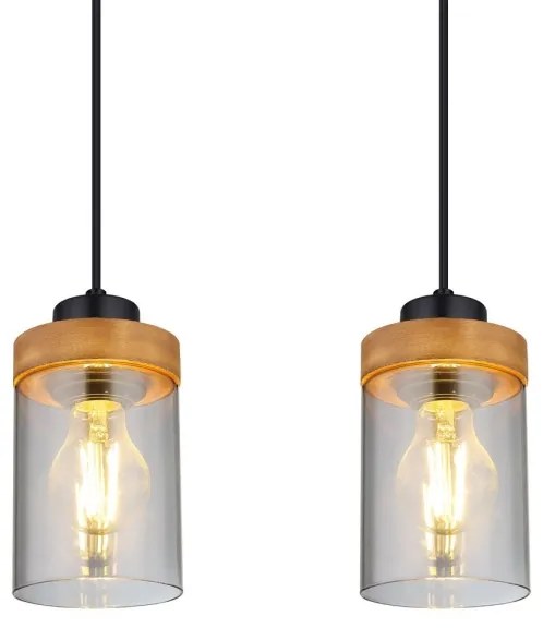 Globo 15557-4H - Lampadario a sospensione con filo FINCA 4xE27/40W/230V metallo/legno
